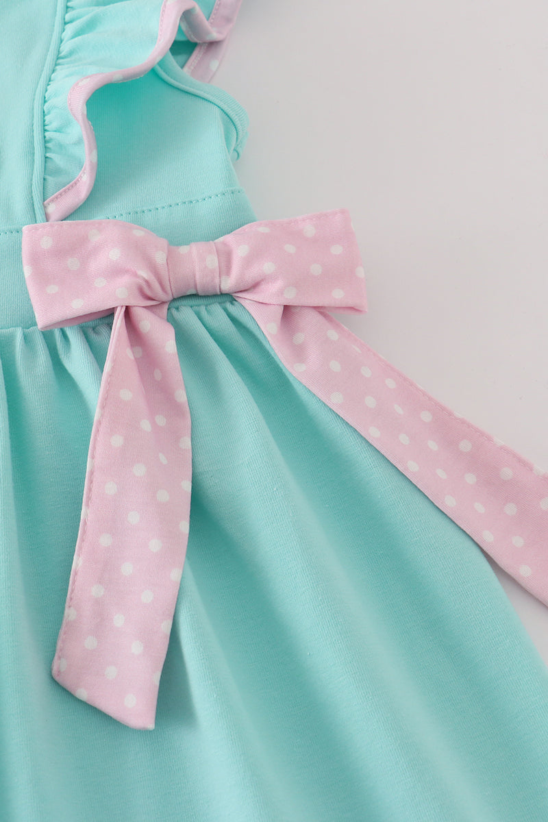 Blue character applique dress