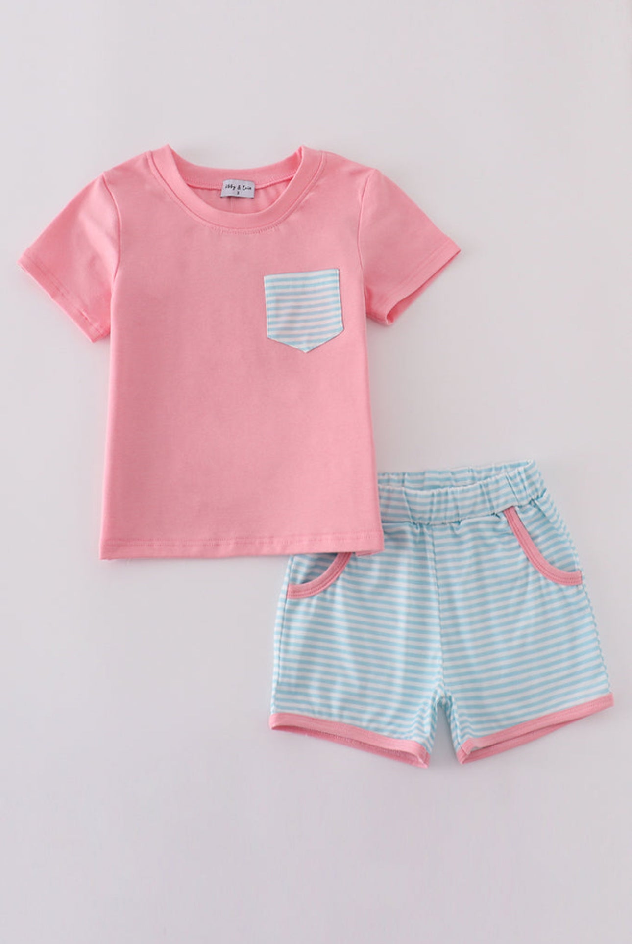 Pink stripe short set