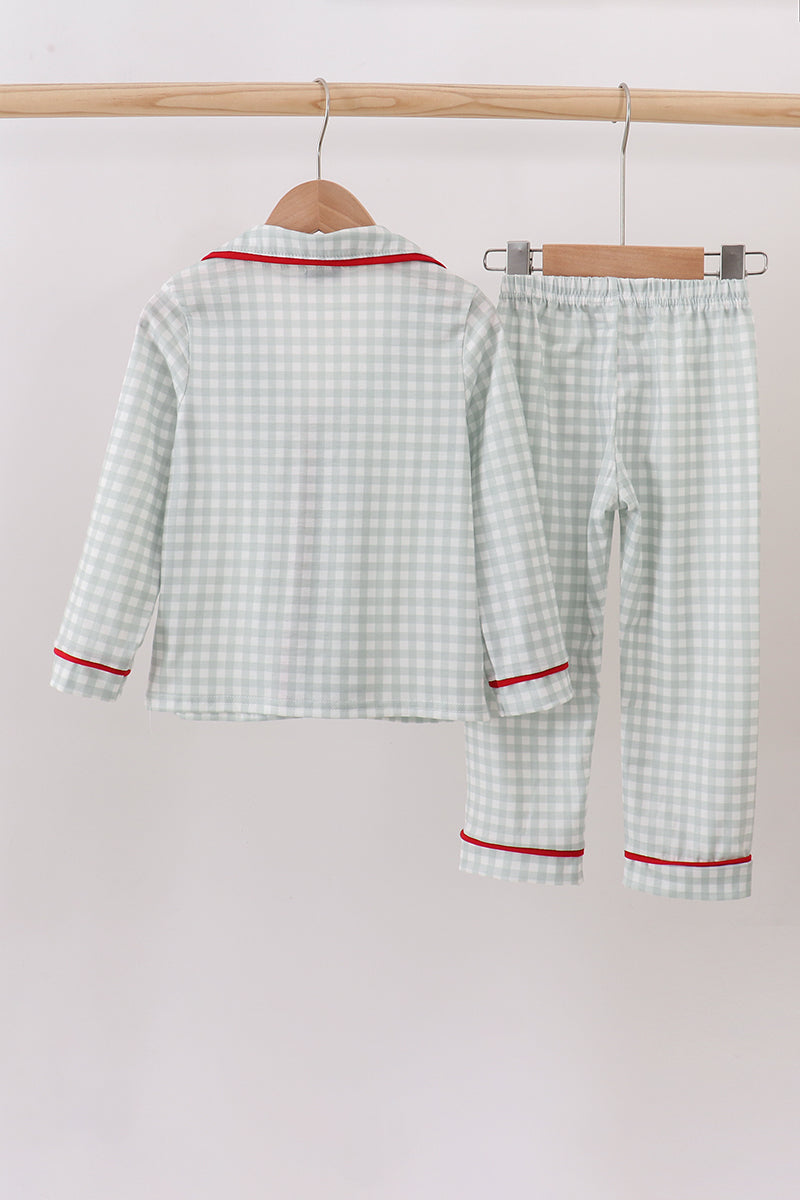 Sage gingham pajama set