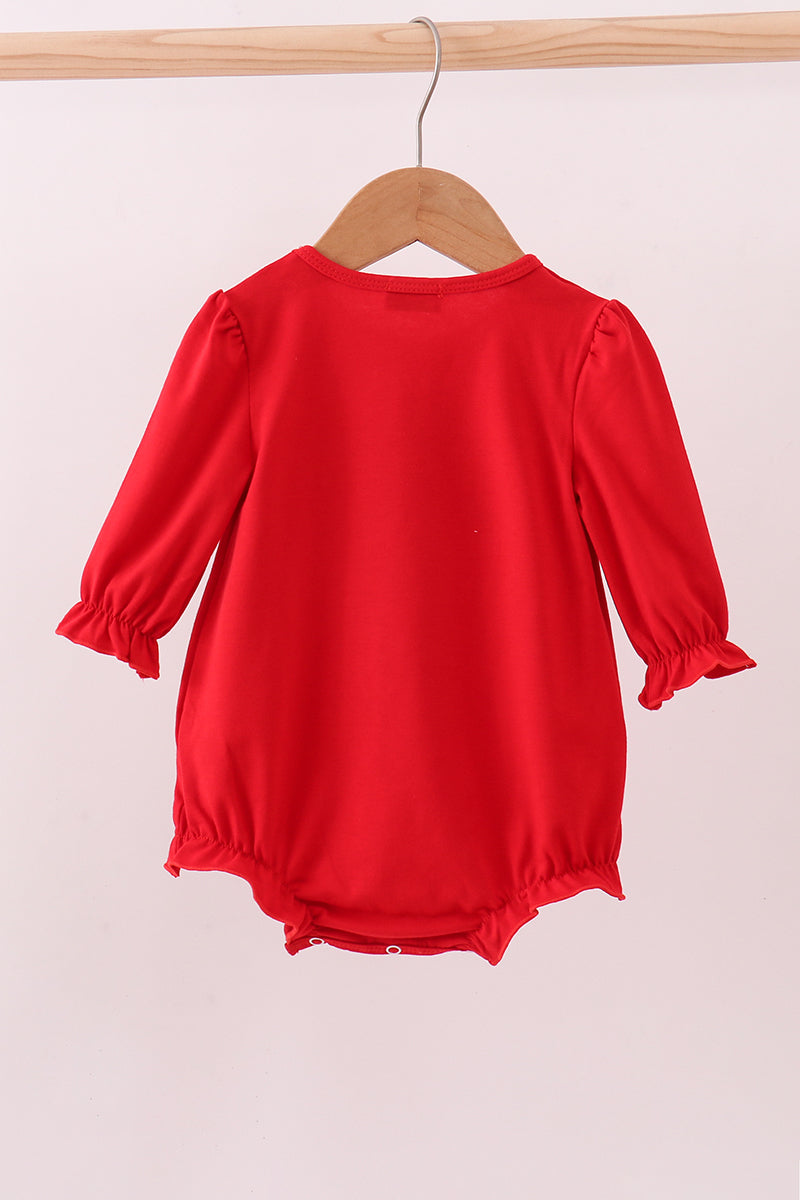 Red bow applique bubble