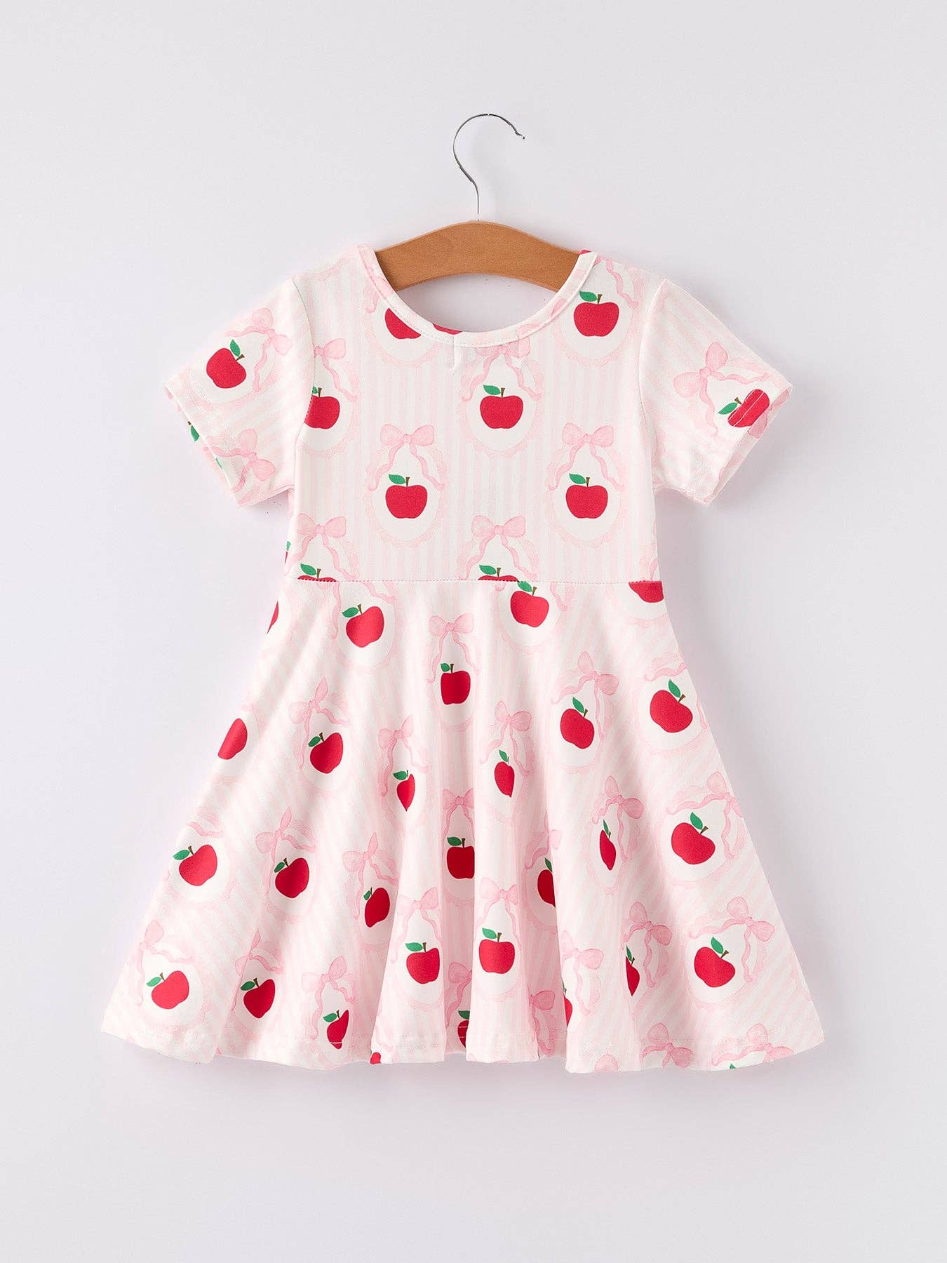 Back to School Apple Striped Sweet Girl Dress: 6