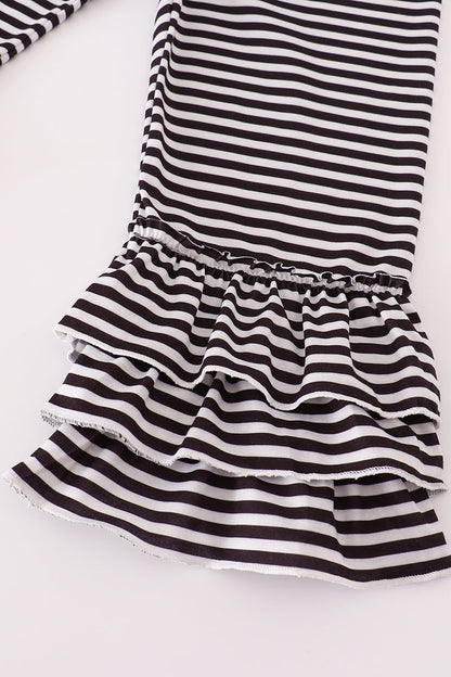 Purple halloween witch applique pants set