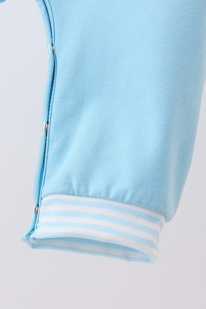 Blue nativity embroidery romper