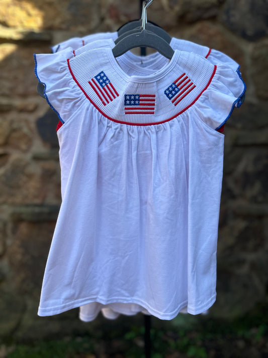 Flag embroidery short set