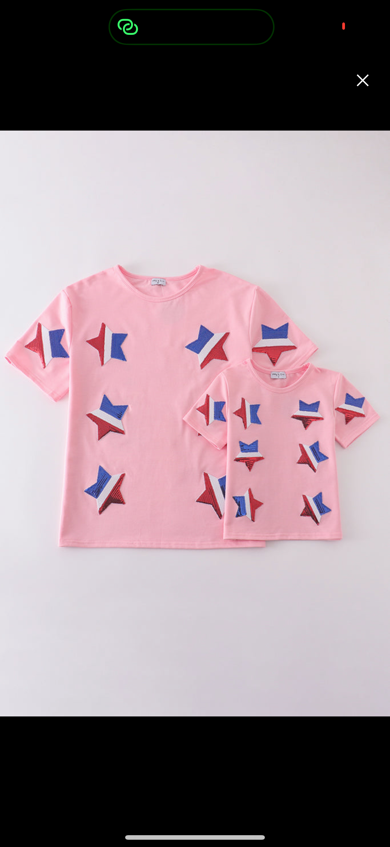 Pink star sequin mom & me top