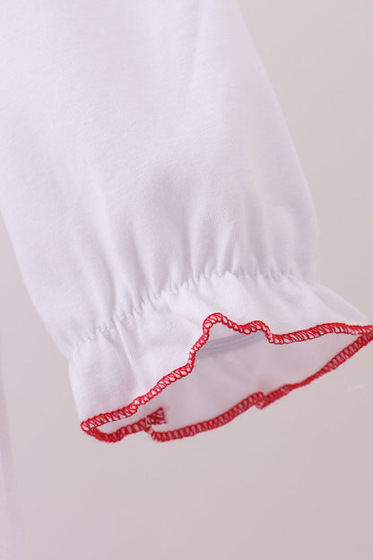 White bow ruffle gown