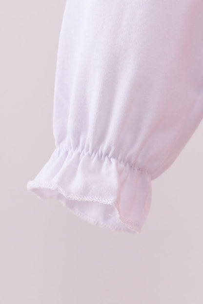 Red tree embroidery plaid ruffle jumpsuit set