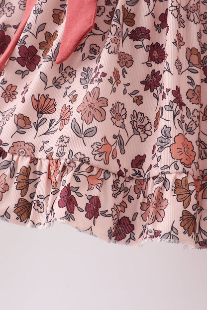 Autumn bloom corduroy ruffle pants set