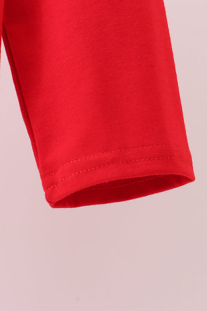 Red santa claus biscuit milk applique top
