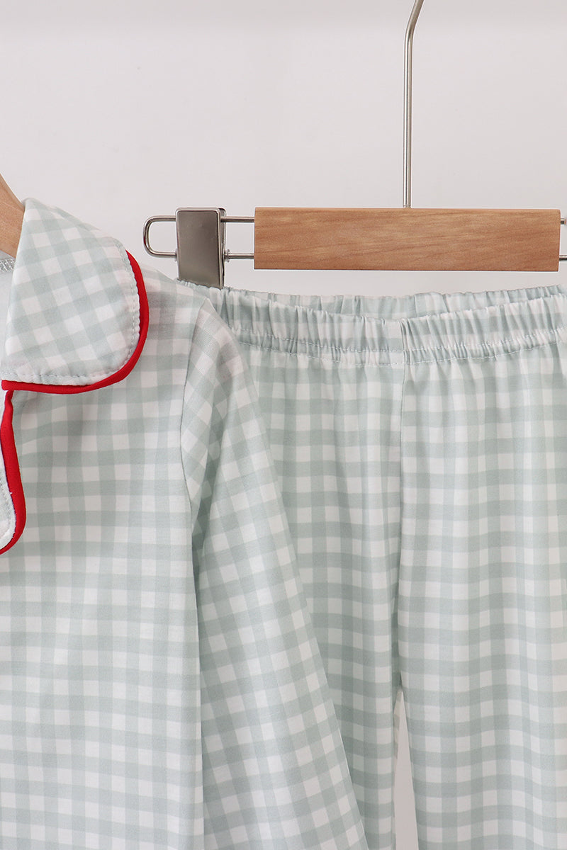 Sage gingham pajama set