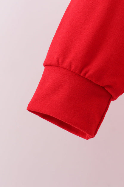 Red bow applique mom&me top