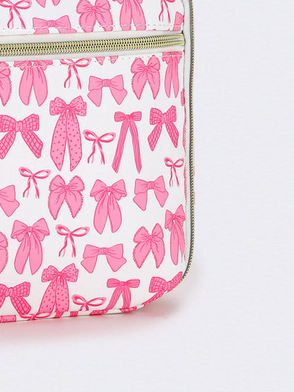 Bow Printed Canvas Lunch Boxes Bag